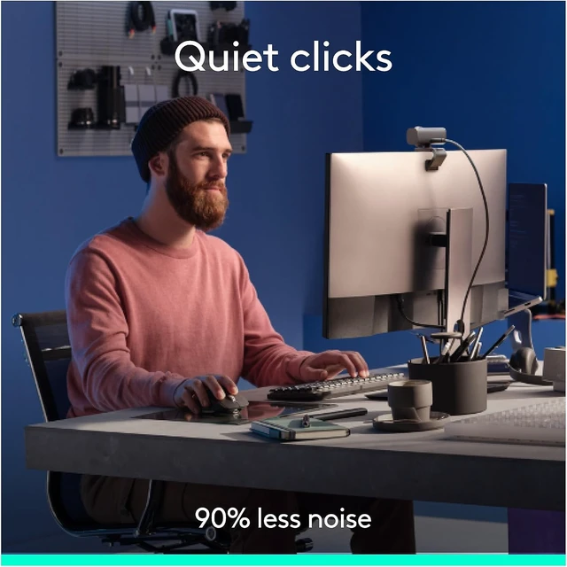 Alt view image 4 of 7 - MX Master 3S Performance Wireless Mouse Ultra-Fast Scrolling, 8K DPI, Track on Glass, Quiet Clicks, Ergo, Bluetooth, Windows/Linux/Chrome, Black