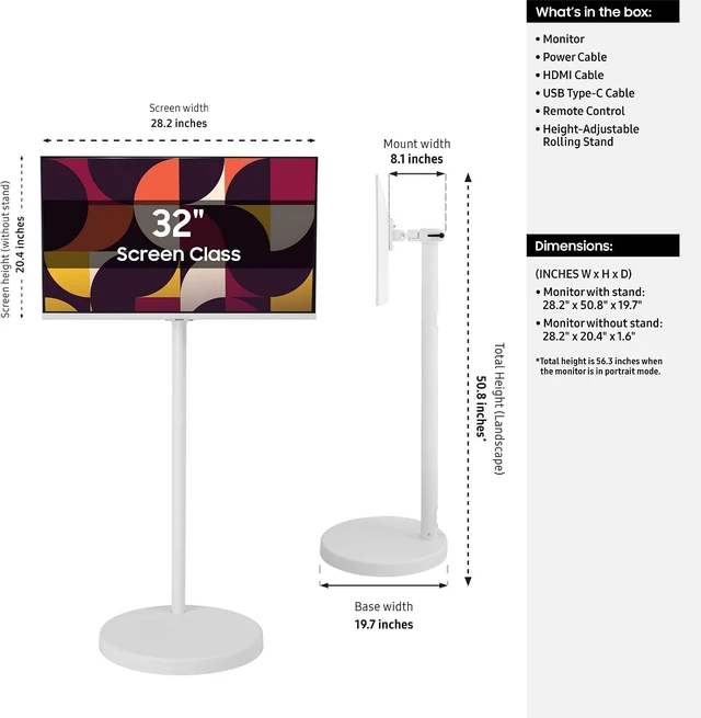 Alt view image 3 of 7 - The Movingstyle Essential 32" 4K UHD Smart Monitor