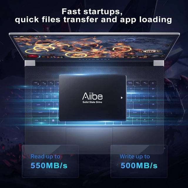 Alt view image 3 of 7 - 512GB 2.5" SATA III Internal SSD Up to 550MB/s for Computer & Laptop (Black)