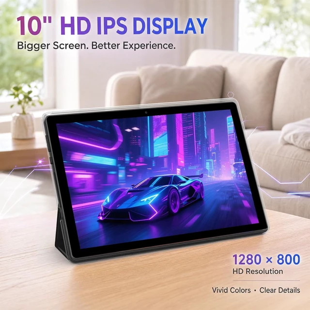 Alt view image 5 of 7 - 10-Inch Android 15 2-in-1 Tablet with Keyboard