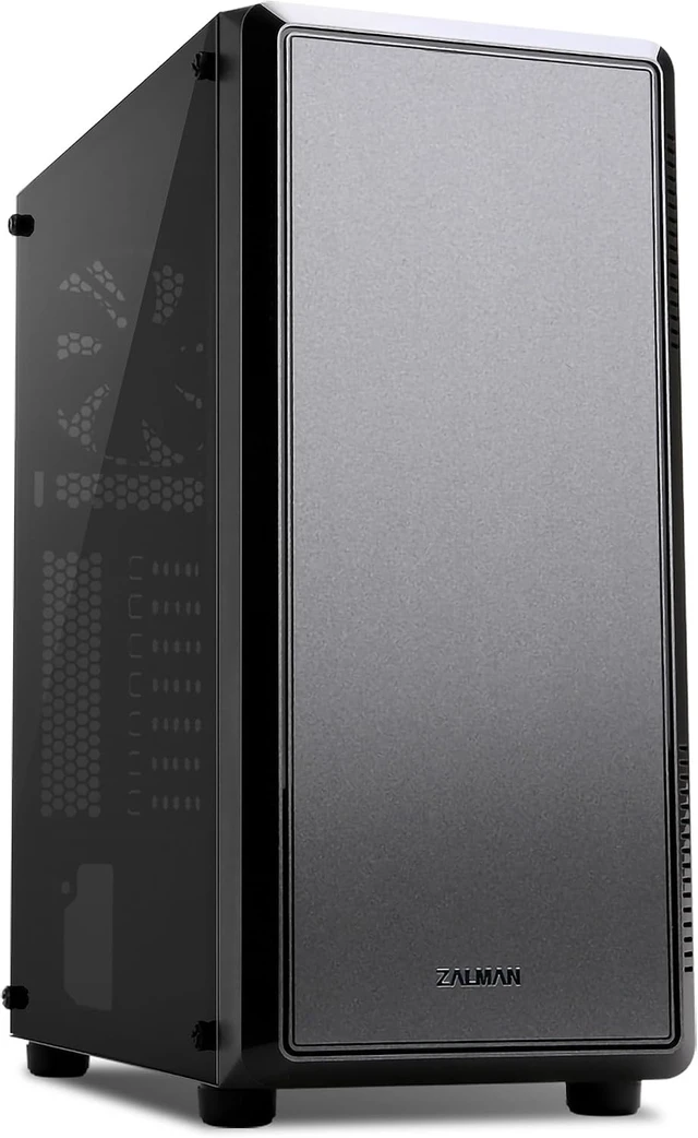 Alt view image 2 of 7 - S4 Compact ATX Mid-Tower Desktop PC Case with 2×120mm Fans