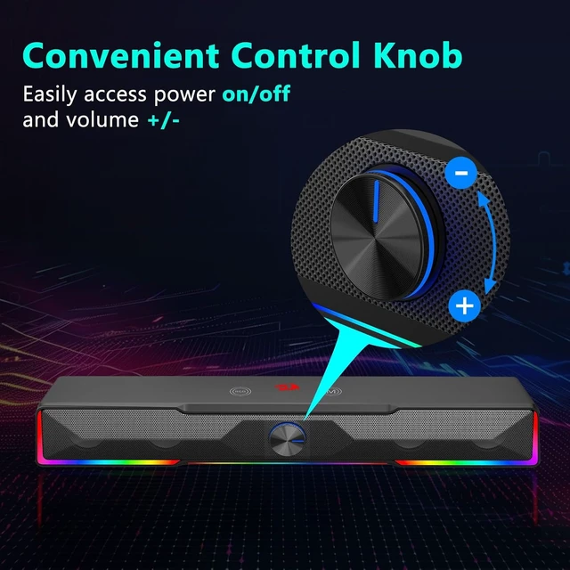 Alt view image 5 of 7 - Bluetooth/USB Dual-Connection Computer Soundbar Speaker