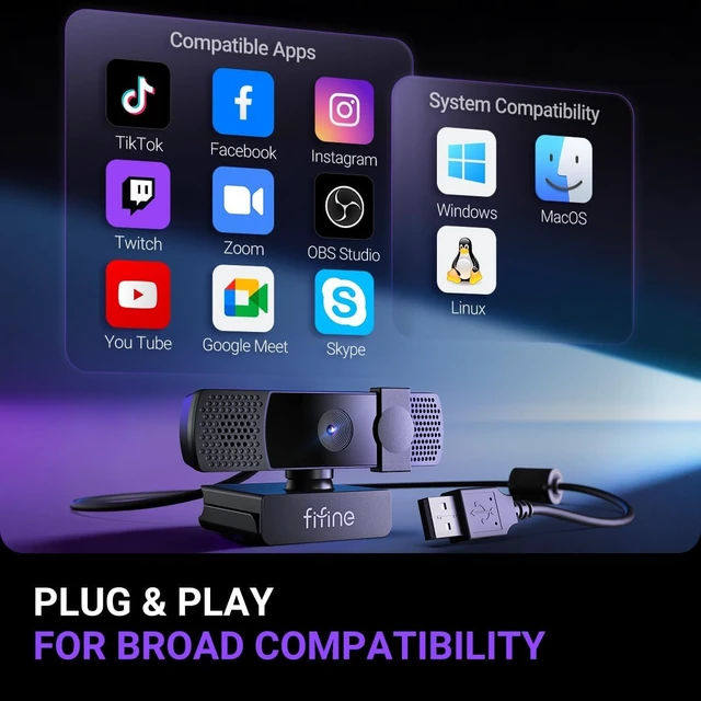Alt view image 6 of 7 - K438 4K Webcam with Built-In Microphone for Streaming