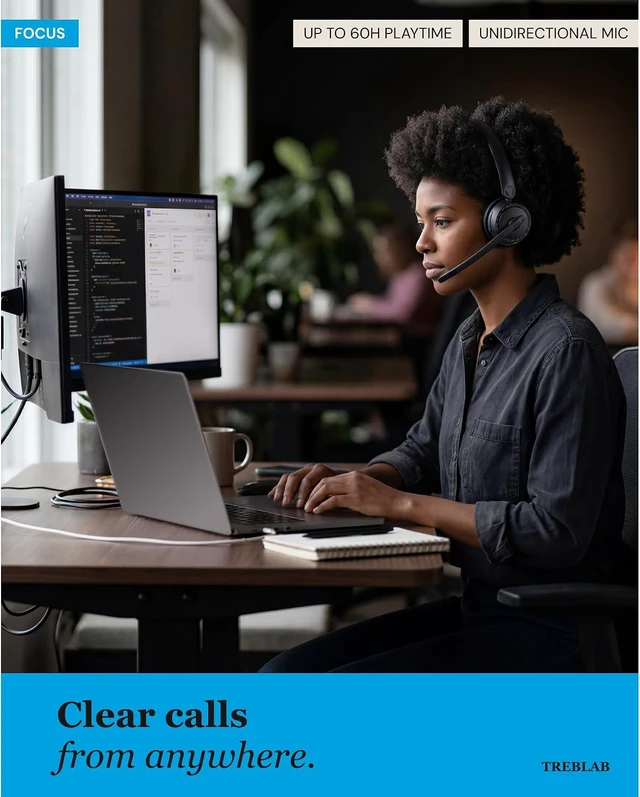 Alt view image 2 of 7 - C7-Pro Wireless Bluetooth 5.3 Headset 60H Playtime