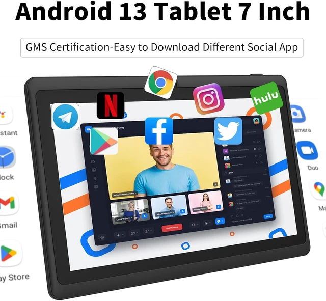 Alt view image 2 of 7 - 7-Inch Android Tablet with Case 32GB + 512GB Expandable, IPS Screen, Black