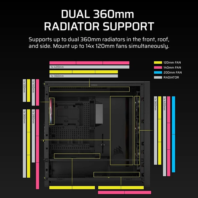 Alt view image 6 of 7 - 5000D RS ARGB Frame Customizable Mid-Tower PC Case, Black