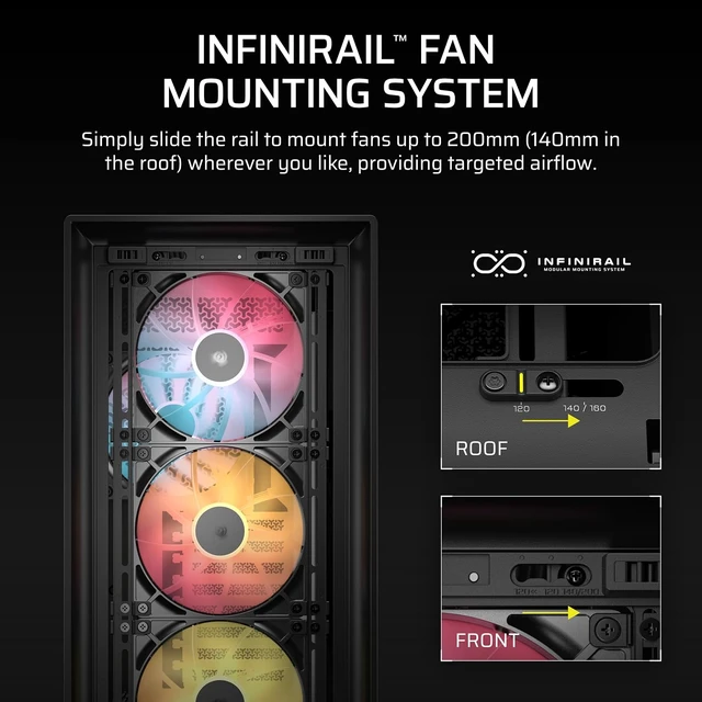Alt view image 5 of 7 - 5000D RS ARGB Frame Customizable Mid-Tower PC Case, Black