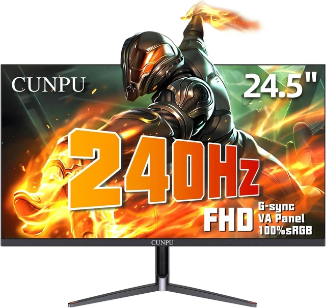 Main image of 24" 240Hz 1080p FHD Gaming Monitor Fast VA Panel, 1ms Adaptive Sync, sRGB 100%, HDMI 2.1 & DP 1.4, VESA, Eye Care, for PS5 & Xbox