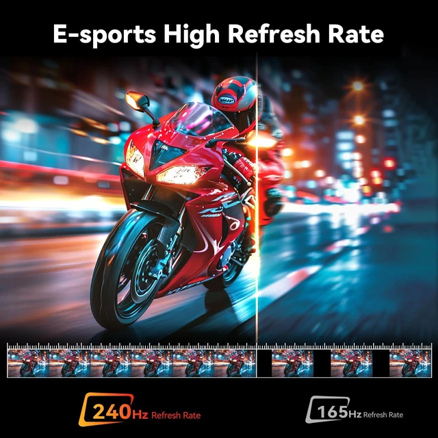 Alt view image 4 of 7 - 24" 240Hz 1080p FHD Gaming Monitor Fast VA Panel, 1ms Adaptive Sync, sRGB 100%, HDMI 2.1 & DP 1.4, VESA, Eye Care, for PS5 & Xbox