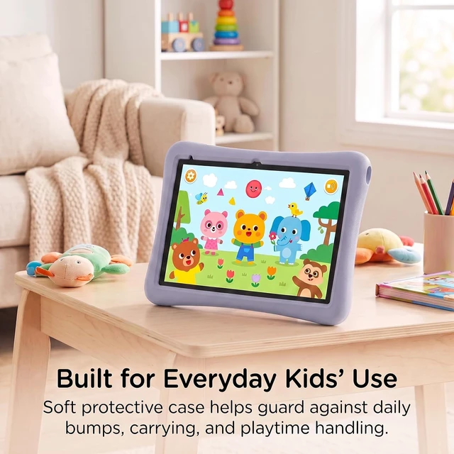 Alt view image 3 of 7 - 10-Inch Android 15 Kids Tablet with Case 8GB (3+5 Extended) RAM + 32GB Storage (Supports 1TB Micro SD), 6000mAh Battery, Dual Cameras, Purple