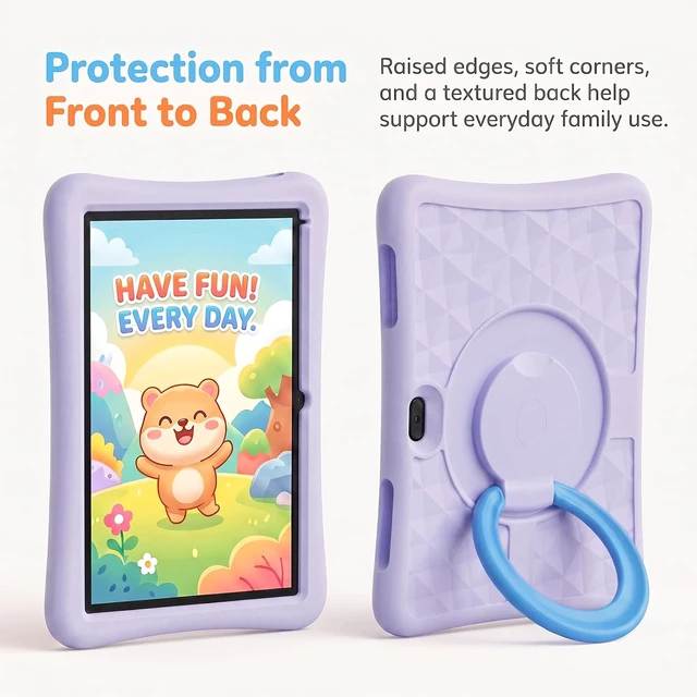 Alt view image 5 of 7 - 10-Inch Android 15 Kids Tablet with Case 8GB (3+5 Extended) RAM + 32GB Storage (Supports 1TB Micro SD), 6000mAh Battery, Dual Cameras, Purple