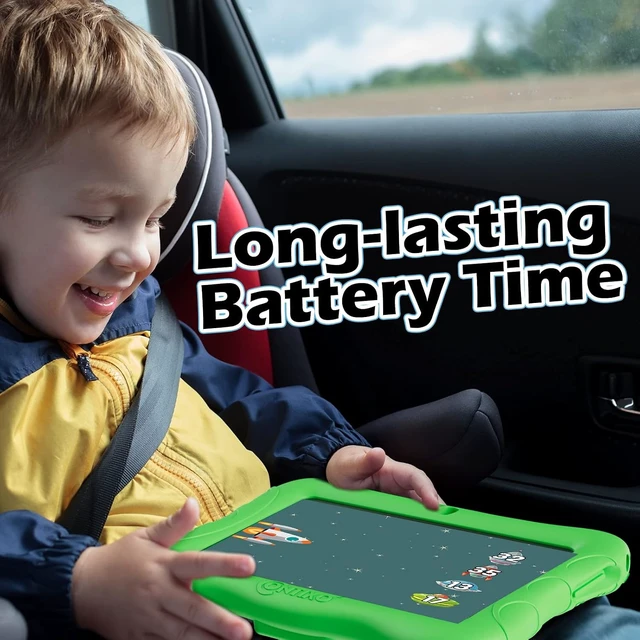 Alt view image 4 of 7 - 7" Kids Tablet, 32GB Android Tablet 14+ Exclusive Learning Games & Educational Apps, WiFi, Parental Controls, Kid-Proof Case & Kickstand, Green