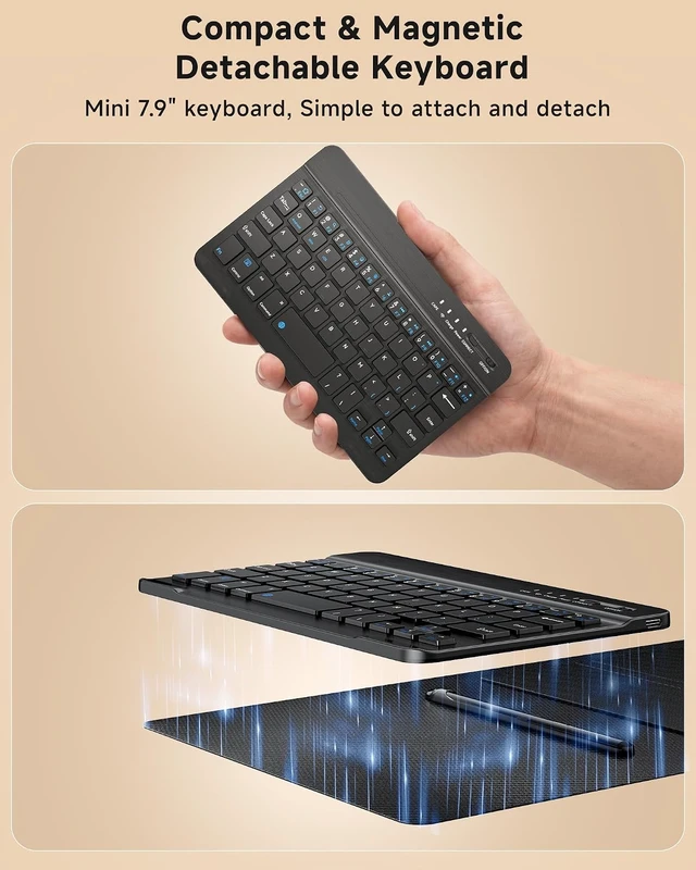 Alt view image 3 of 7 - 4-in-1 Mini Wireless Keyboard Case for Galaxy Z Fold 8 Ultra / Z Fold 8/7/6/5
