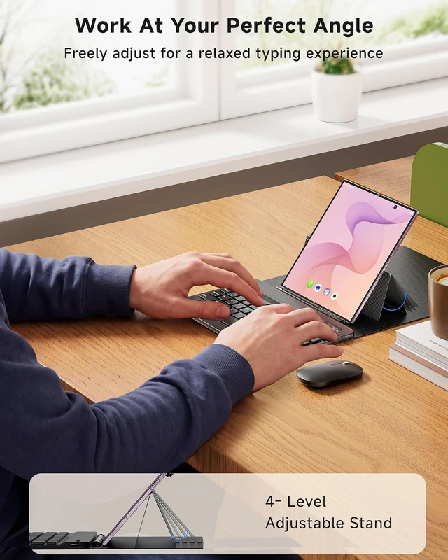Alt view image 4 of 7 - 4-in-1 Mini Wireless Keyboard Case for Galaxy Z Fold 8 Ultra / Z Fold 8/7/6/5