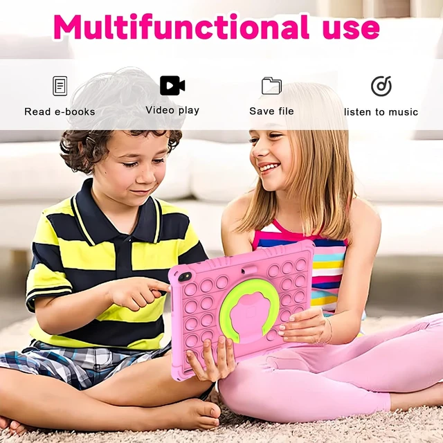 Alt view image 5 of 7 - 10-Inch Android 15 Kids Tablet 8GB RAM 32GB ROM 1TB Expand, Parental Control, IPS Screen, Dual Camera, Educational Games, Shockproof Case for Girls, Pink