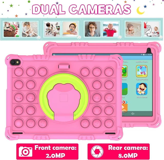 Alt view image 6 of 7 - 10-Inch Android 15 Kids Tablet 8GB RAM 32GB ROM 1TB Expand, Parental Control, IPS Screen, Dual Camera, Educational Games, Shockproof Case for Girls, Pink