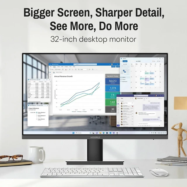 Alt view image 4 of 7 - 32" 4K UHD Computer Monitor 60Hz, 3840×2160p VA Panel, Black