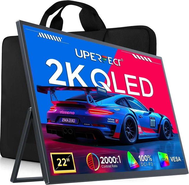 Main image of 22" 2K Portable Monitor QLED Display with 100% DCI-P3 Color
