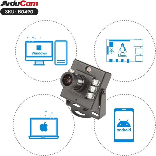 Alt view image 5 of 7 - 1080P Day & Night Vision USB Camera 2MP IMX462 USB2.0 Webcam Board with 940nm IR LEDs, IR-Cut Switching, for Windows, Linux, Android & Mac OS