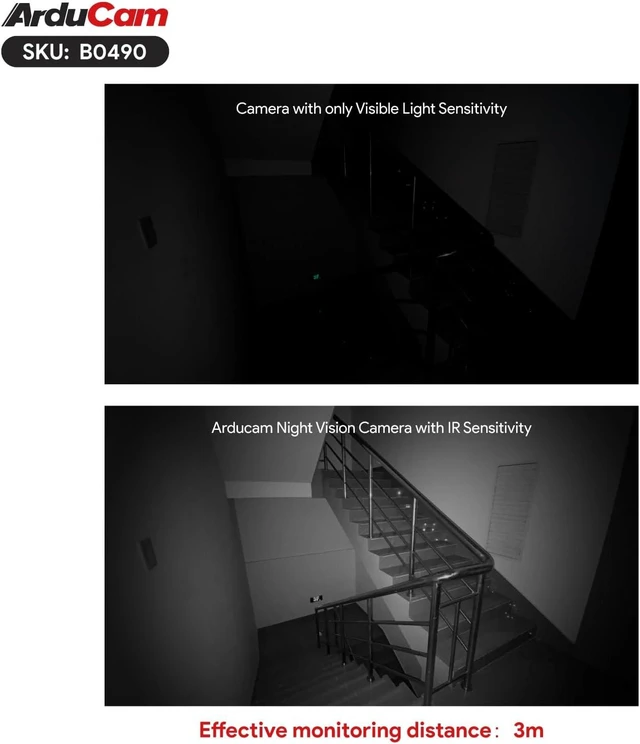 Alt view image 6 of 7 - 1080P Day & Night Vision USB Camera 2MP IMX462 USB2.0 Webcam Board with 940nm IR LEDs, IR-Cut Switching, for Windows, Linux, Android & Mac OS