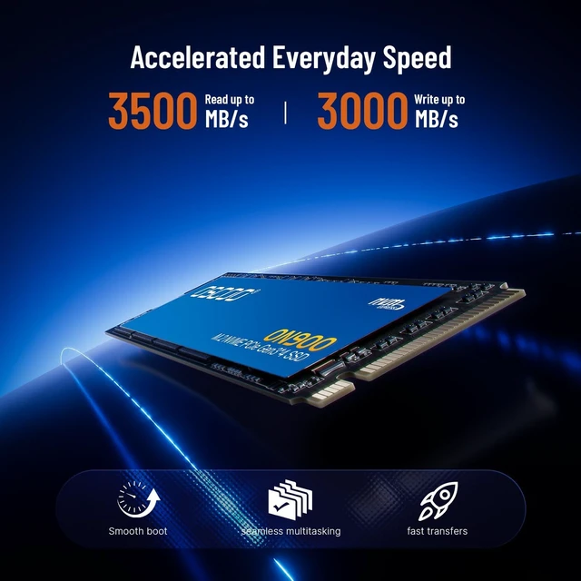 Alt view image 2 of 6 - 1TB M.2 2280 PCIe Gen3.0x4 NVMe SSD 3D TLC, Up to 3500MB/s