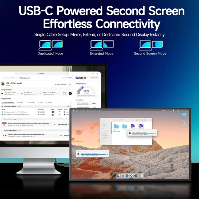Alt view image 5 of 7 - 15.6" USB-C/HDMI Portable Monitor Laptop Screen Extender