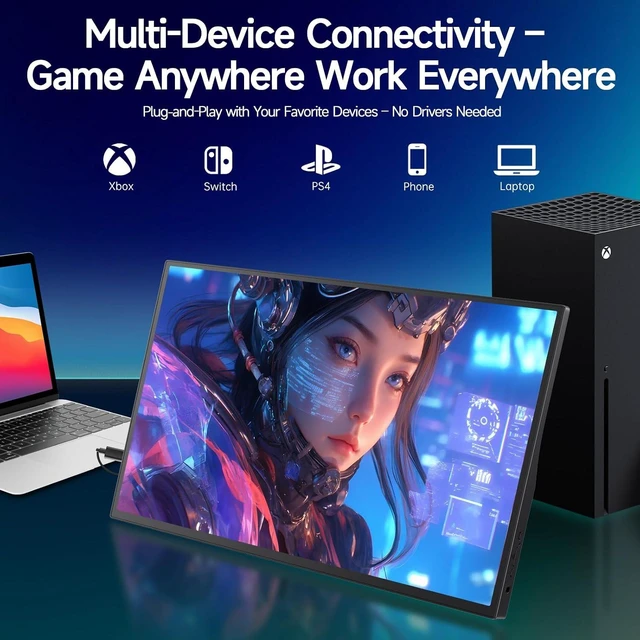 Alt view image 6 of 7 - 15.6" USB-C/HDMI Portable Monitor Laptop Screen Extender
