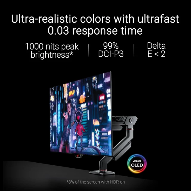Alt view image 2 of 7 - ROG PG27AQDM-R 27" 1440p 240Hz OLED Gaming Monitor