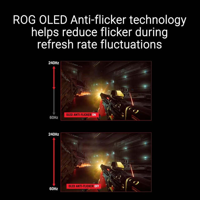 Alt view image 3 of 7 - ROG PG27AQDM-R 27" 1440p 240Hz OLED Gaming Monitor
