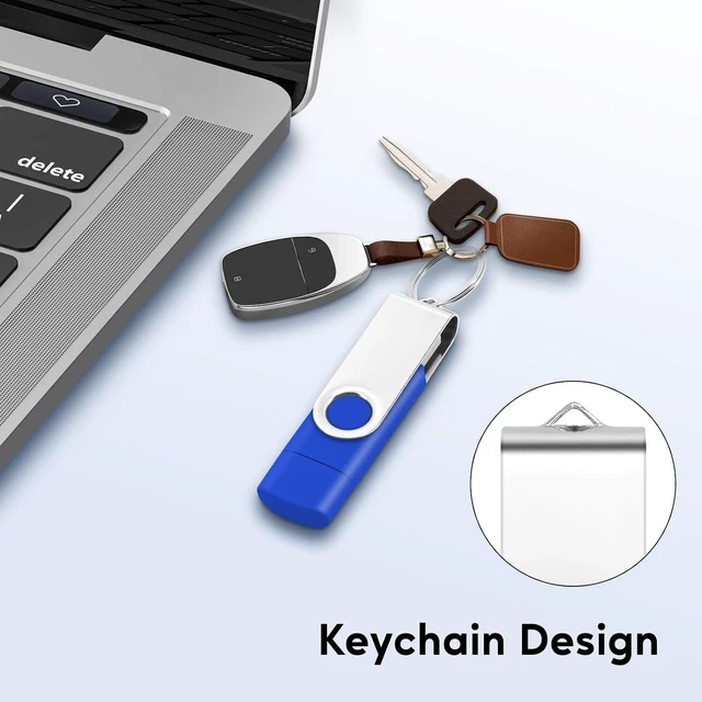 Alt view image 7 of 7 - 10-Pack 4GB FAT32 USB 2.0 & Type-C Flash Drives, Bulk (Blue)
