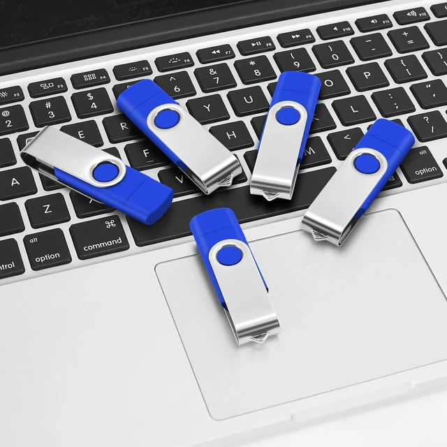 Alt view image 6 of 7 - 10-Pack 4GB FAT32 USB 2.0 & Type-C Flash Drives, Bulk (Blue)