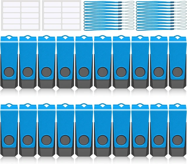 Main image of 20-Pack 8GB USB 2.0 Flash Drives AGECASH Bulk Thumb Drives, Blue