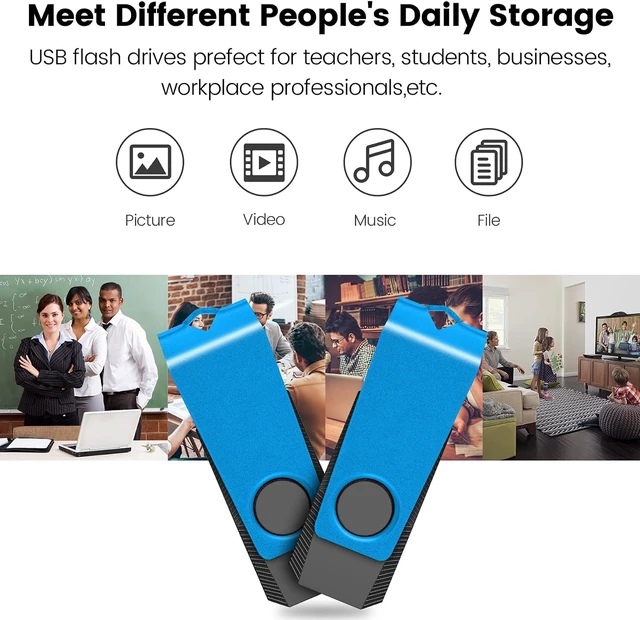 Alt view image 3 of 5 - 20-Pack 8GB USB 2.0 Flash Drives AGECASH Bulk Thumb Drives, Blue