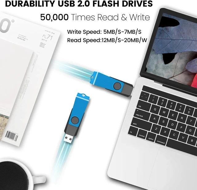 Alt view image 2 of 5 - 20-Pack 8GB USB 2.0 Flash Drives AGECASH Bulk Thumb Drives, Blue