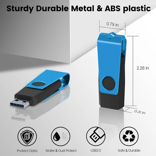 Alt view image 4 of 5 - 20-Pack 8GB USB 2.0 Flash Drives AGECASH Bulk Thumb Drives, Blue
