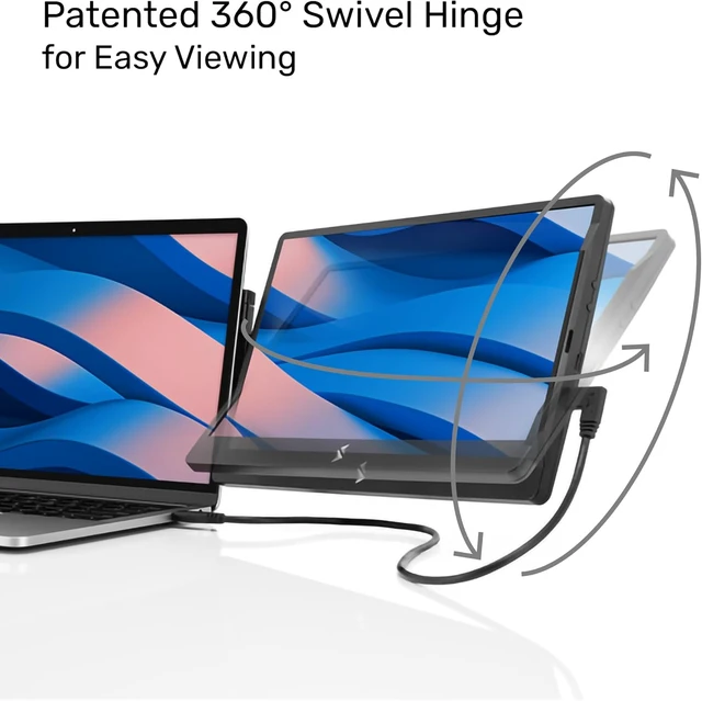 Alt view image 2 of 7 - Swivel 12.5" Portable Monitor for Laptop Patented Swivel Hinge Screen Extender