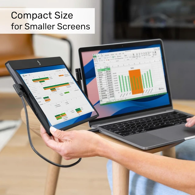 Alt view image 5 of 7 - Swivel 12.5" Portable Monitor for Laptop Patented Swivel Hinge Screen Extender