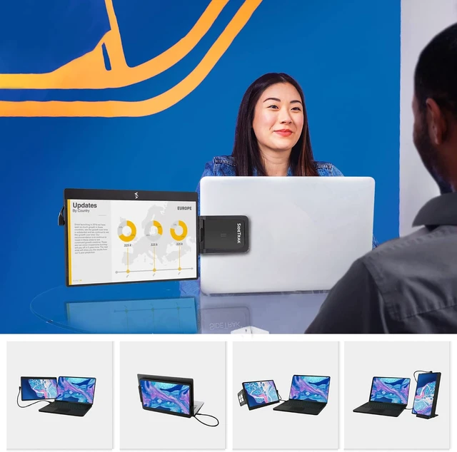 Alt view image 7 of 7 - Swivel 12.5" Portable Monitor for Laptop Patented Swivel Hinge Screen Extender