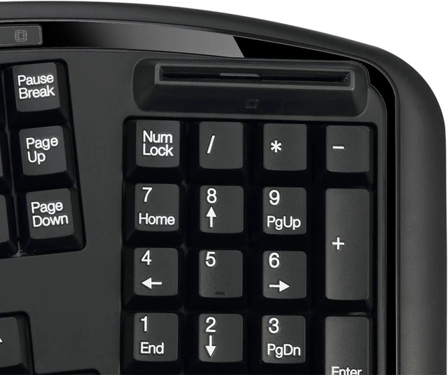 Alt view image 3 of 7 - TruForm AKB-150SB-TAA Smart Card Reader Keyboard, Black