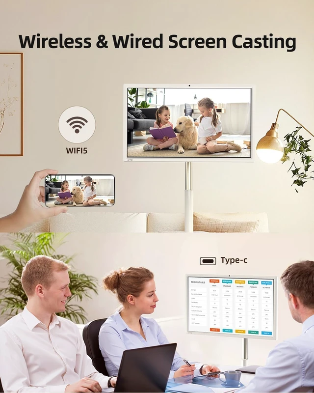 Alt view image 7 of 7 - MEGAPAD 27-Inch 1080P Touchscreen Portable TV Monitor on Wheels, A27Q7