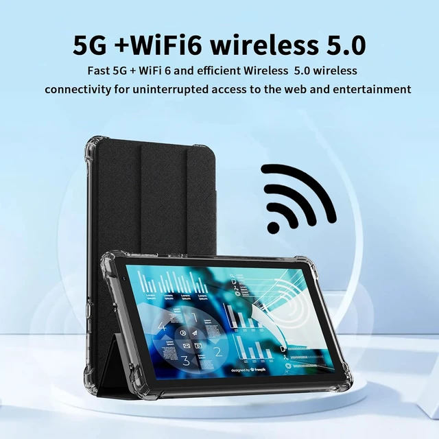 Alt view image 4 of 7 - 7-Inch Android 14 Tablet with Case 8GB RAM + 32GB ROM / 1TB Expandable, 1.6GHz Quad-Core, 5MP Camera, 3000mAh Battery, 5G WiFi, Games, Black