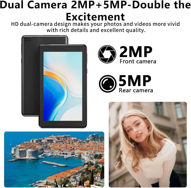 Alt view image 5 of 7 - 7-Inch Android 14 Tablet with Case 8GB RAM + 32GB ROM / 1TB Expandable, 1.6GHz Quad-Core, 5MP Camera, 3000mAh Battery, 5G WiFi, Games, Black