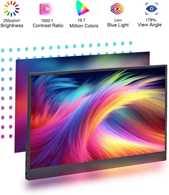 Alt view image 2 of 7 - 15.6-Inch Touchscreen Portable Monitor with Stand 1080P IPS/HDR Travel Screen Extender for Gaming & Computer, Compatible with Laptop, PC, Phone, PS4/PS5, Switch