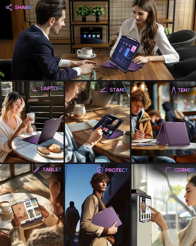 Alt view image 7 of 7 - 360° Rotating Keyboard Case with Trackpad for iPad Air 13-Inch