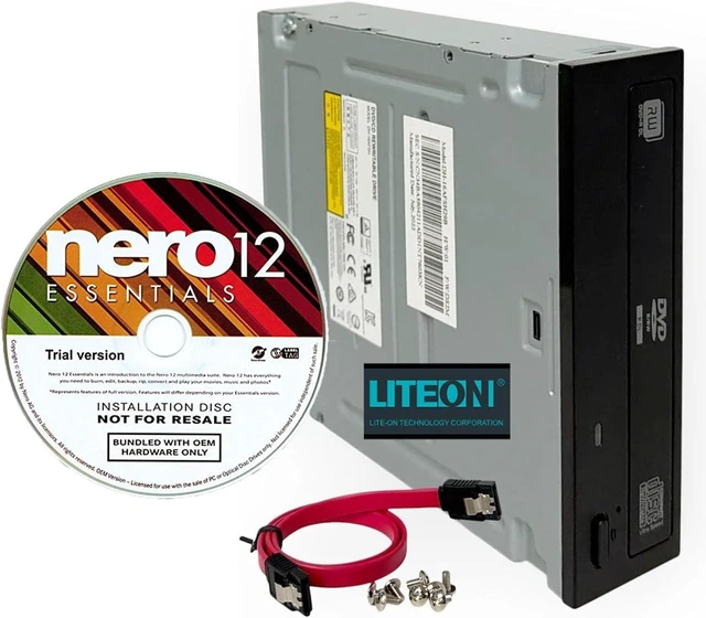 Main image of Lite-On 24X SATA DVD/CD Writer Drive 5.25" Optical Drive with DVD Playback, Nero 12 Essentials, SATA Cable & Screws Included, for Desktop PC & Duplicator