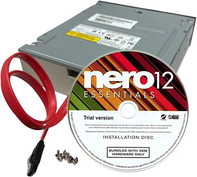 Alt view image 5 of 6 - Lite-On 24X SATA DVD/CD Writer Drive 5.25" Optical Drive with DVD Playback, Nero 12 Essentials, SATA Cable & Screws Included, for Desktop PC & Duplicator