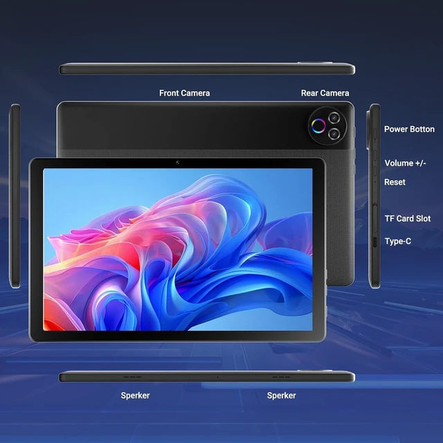 Alt view image 7 of 7 - 10-Inch Android 16 Tablet 24GB RAM, 1TB Expandable, 6000mAh, Widevine L1, Face Unlock, WiFi 6, Bluetooth 5.4, Dual Cameras for Work & Entertainment