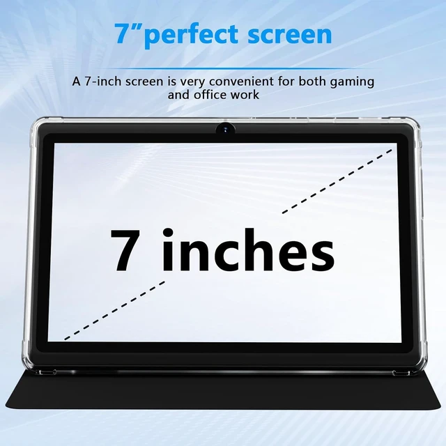 Alt view image 7 of 7 - 7-Inch Android 14 Tablet with Case 8GB RAM 32GB ROM, Supports 1TB Expand, Quad-Core, Dual Camera, Bluetooth, 5G WiFi-6, 3000mAh Battery (Includes Tablet Cover)