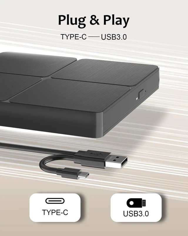 Alt view image 3 of 7 - Dual-Interface Blu-ray Optical Writer USB 3.0/Type-C for Windows, Mac & Linux