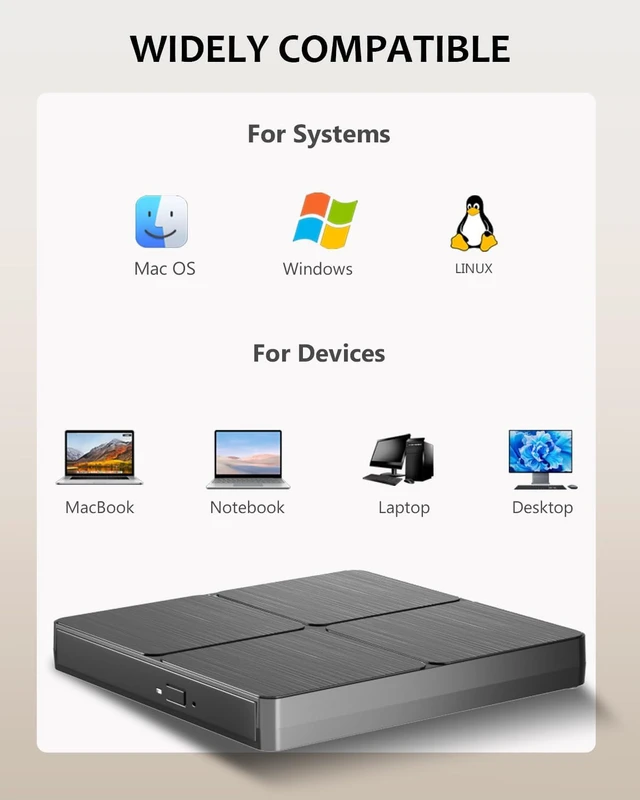 Alt view image 4 of 7 - Dual-Interface Blu-ray Optical Writer USB 3.0/Type-C for Windows, Mac & Linux